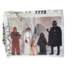 80s McCalls 7772 Costume Pattern Size Small Star Wars 28 Pieces 1981 Vintage CUT